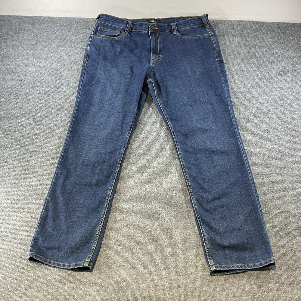 5.11 Tactical Defender-Flex Straight Fit Jeans Blue Denim Mens 38x32